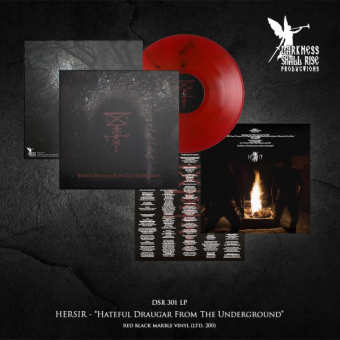 HERSIR Hateful Draugar From The Underground LP RED BLACK MARBLE , PRE-ORDER [VINYL 12"]