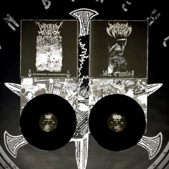 INFERNAL CURSE / DEATHLY SCYTHE Necromass Incantations/...will of Death SPLIT BLACK LP [VINYL 12'']